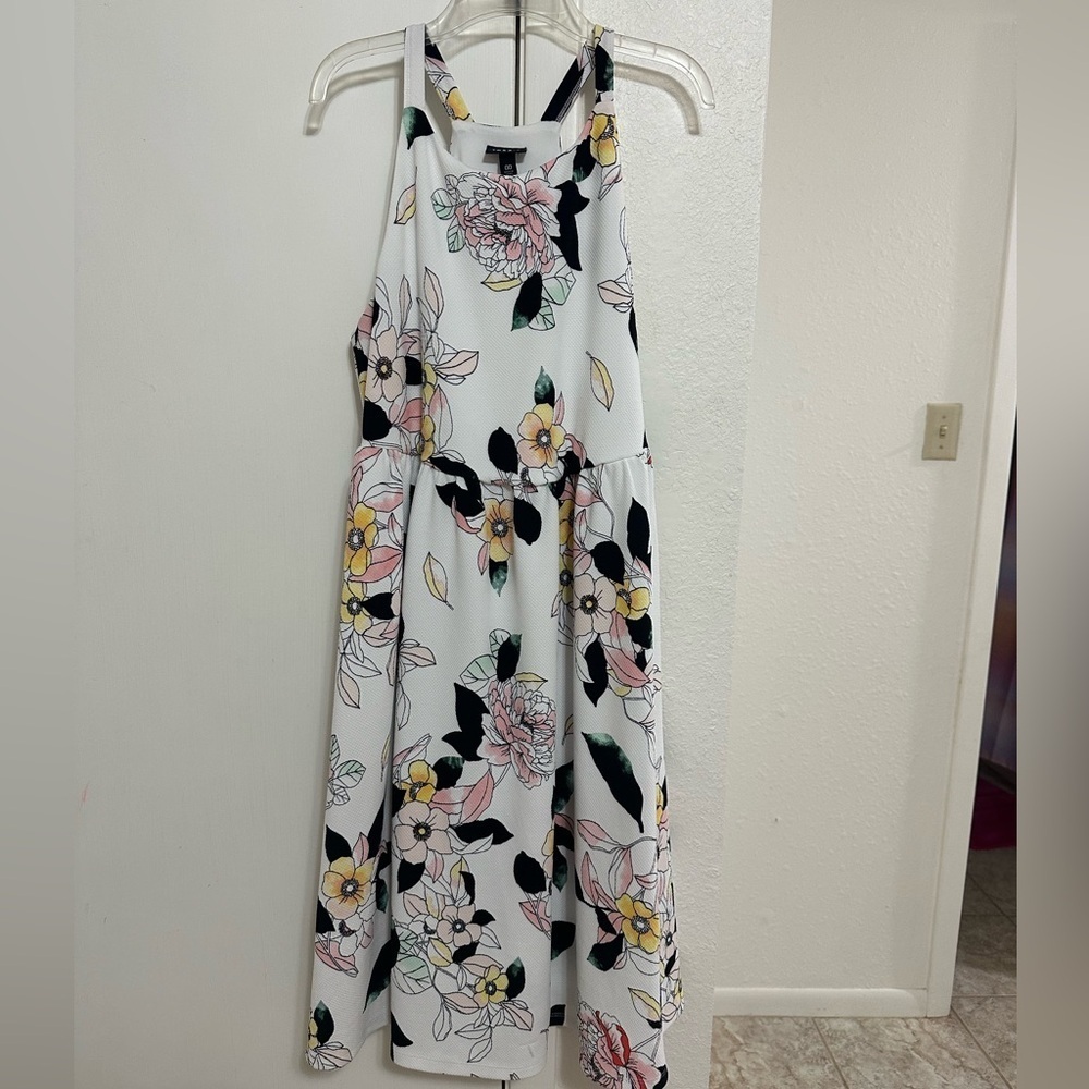Torrid Mini Textured Knit Floral Skater Dress Sz 00 (10)M/L - Picture 3 of 8